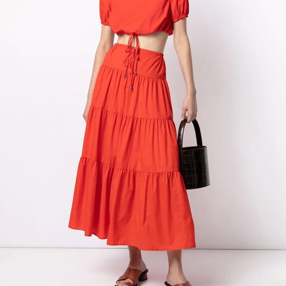 STAUD Prato Short Sleeve Cropped Drawstring Top - Picture 4 of 8